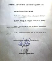 Decreto Legislativo nº 001/2019