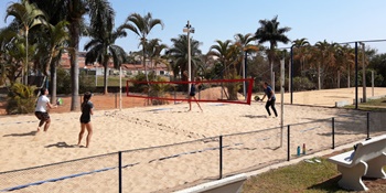 Quadra de Beach Tennis no Parque das Águas
